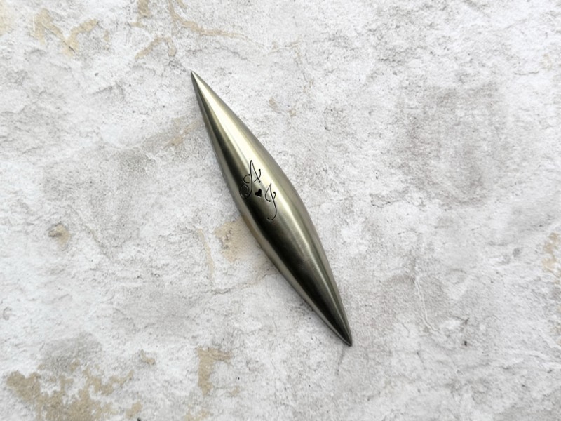 Monogram Rocket Mezuzah by Laura Cowan Personalized with Initials and Heart