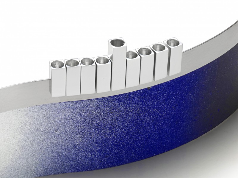 Close up of Ombre Wave Menorah