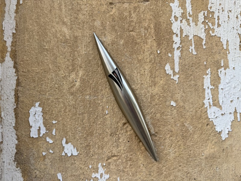 Large Apollo Mezuzah by Laura Cowan on distressed wall