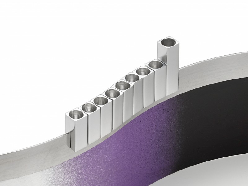 Close up of Ombre Wave Menorah