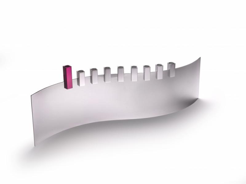 Tel Aviv City Menorah is a modern design by Laura Cowan