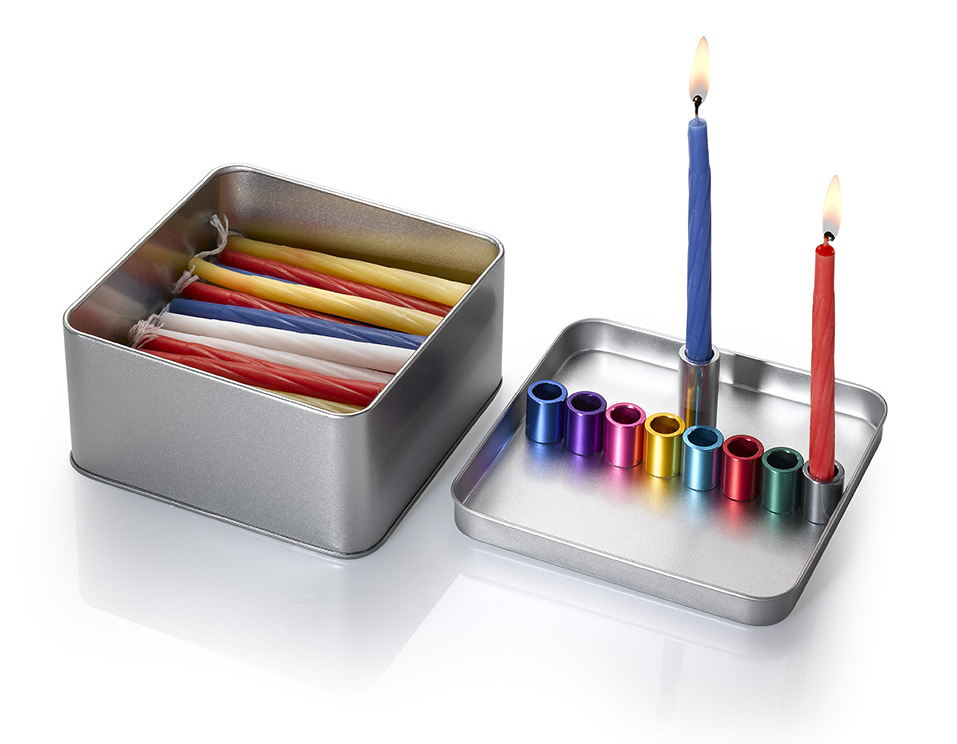 Thinking Out Of The Box Menorah is part of a collection of Hanukkah Gifts designed by Laura Cowan