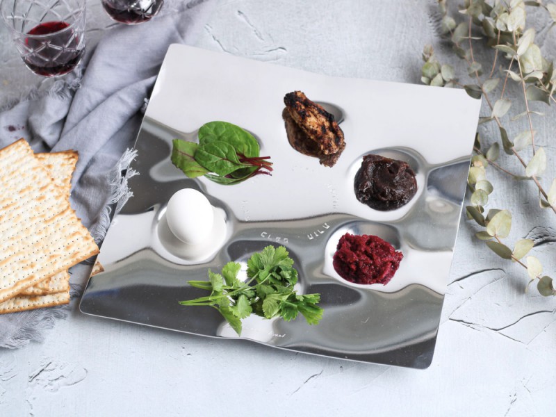 Moon Seder Plate with foods