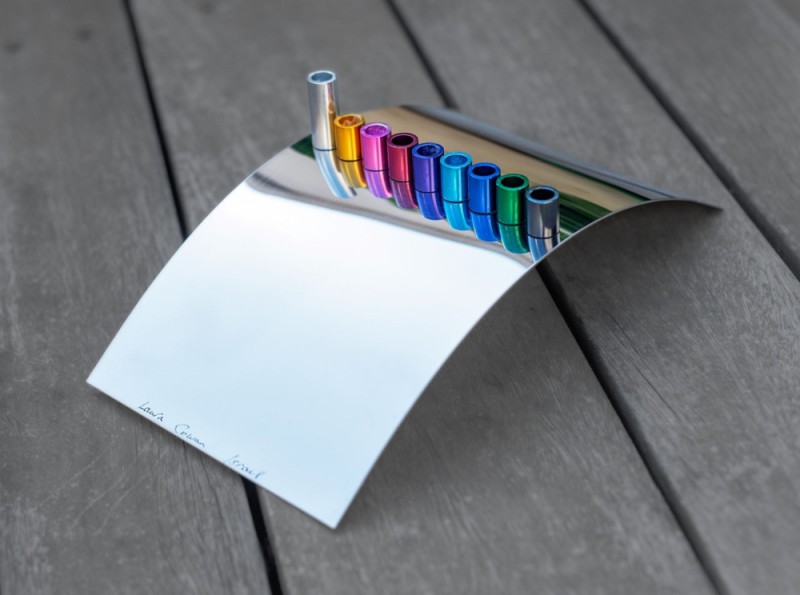 Building Bridges Menorah on wooden table