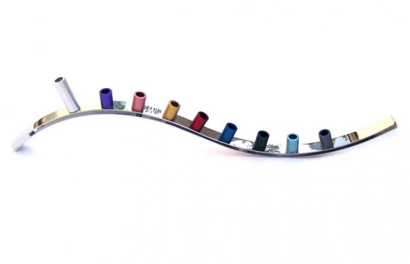 Hannukah Modern Slide Magnet Menorah