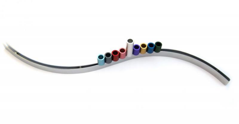Modern Slide Magnet Menorah designed by Laura Cowan